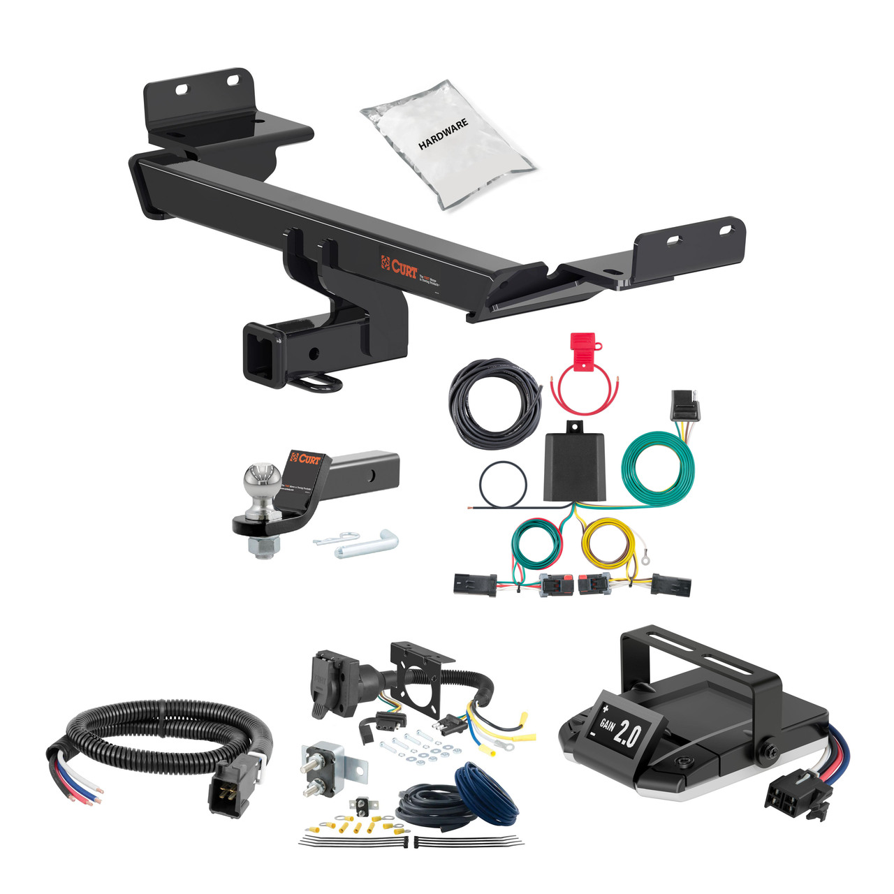 17-17 JEEP Compass Built in Mexico 1.25 CURT Trailer Hitch + Assure Proportional Brake Controller Kit HBCW1542 thumbnail 0