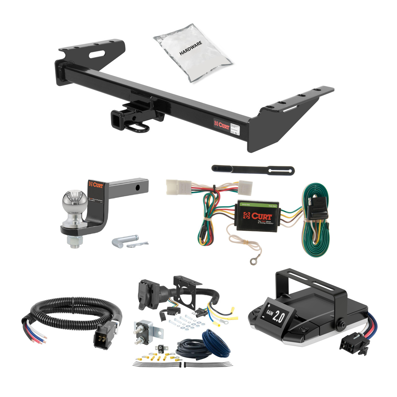 14-18 JEEP Cherokee 2 CURT Trailer Hitch + Assure Proportional Brake Controller Kit HBCW1532 thumbnail 0