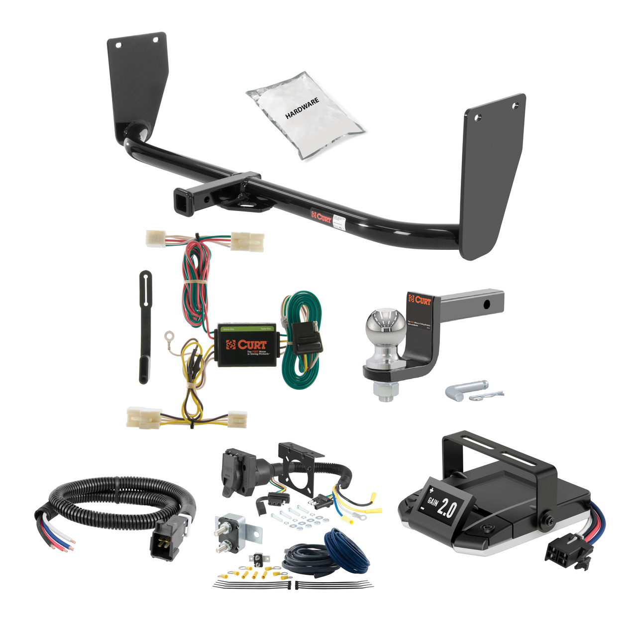 95-05 Hyundai Accent Sedan 1.25 CURT Trailer Hitch + Assure Proportional Brake Controller Kit HBCW1401 thumbnail 0