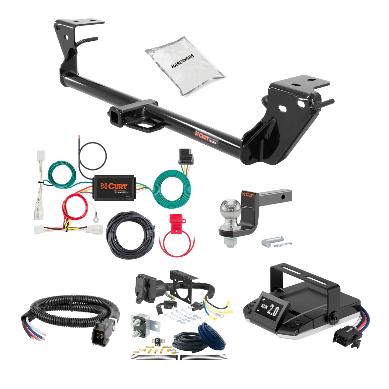 13-18 Lexus ES300h 1.25 CURT Trailer Hitch + Assure Proportional Brake Controller Kit HBCW1660 thumbnail 0