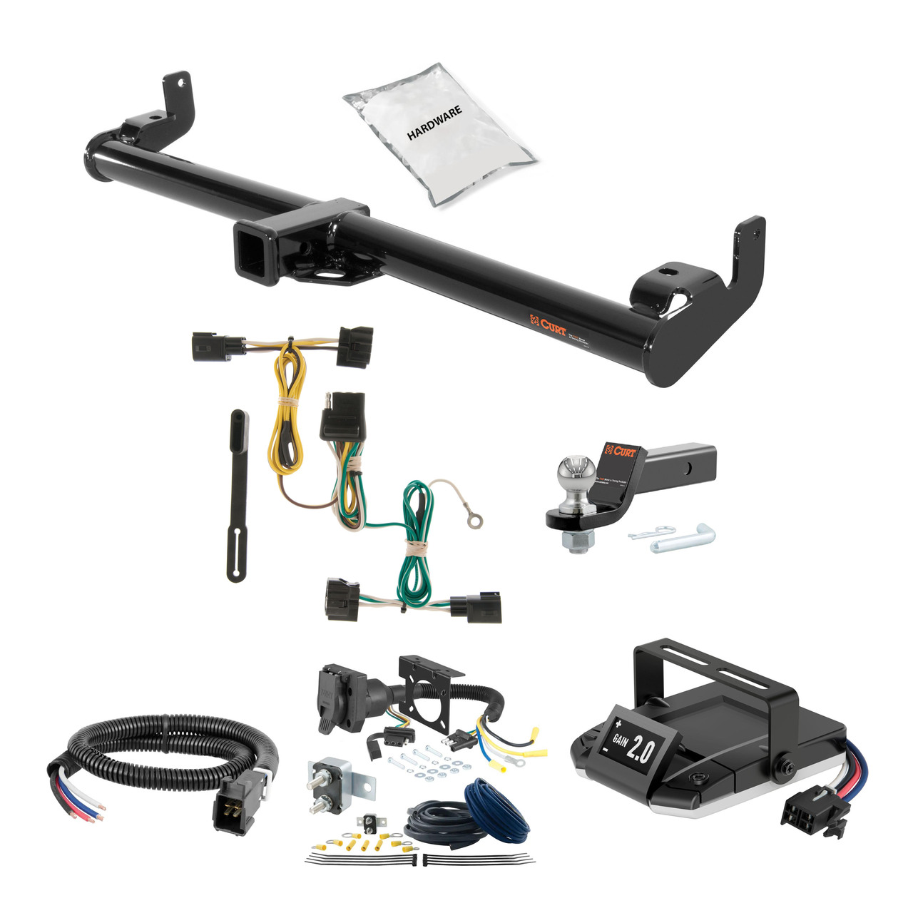07-18 JEEP Wrangler JK 2 CURT Trailer Hitch + Assure Proportional Brake Controller Kit HBCW1577 thumbnail 0