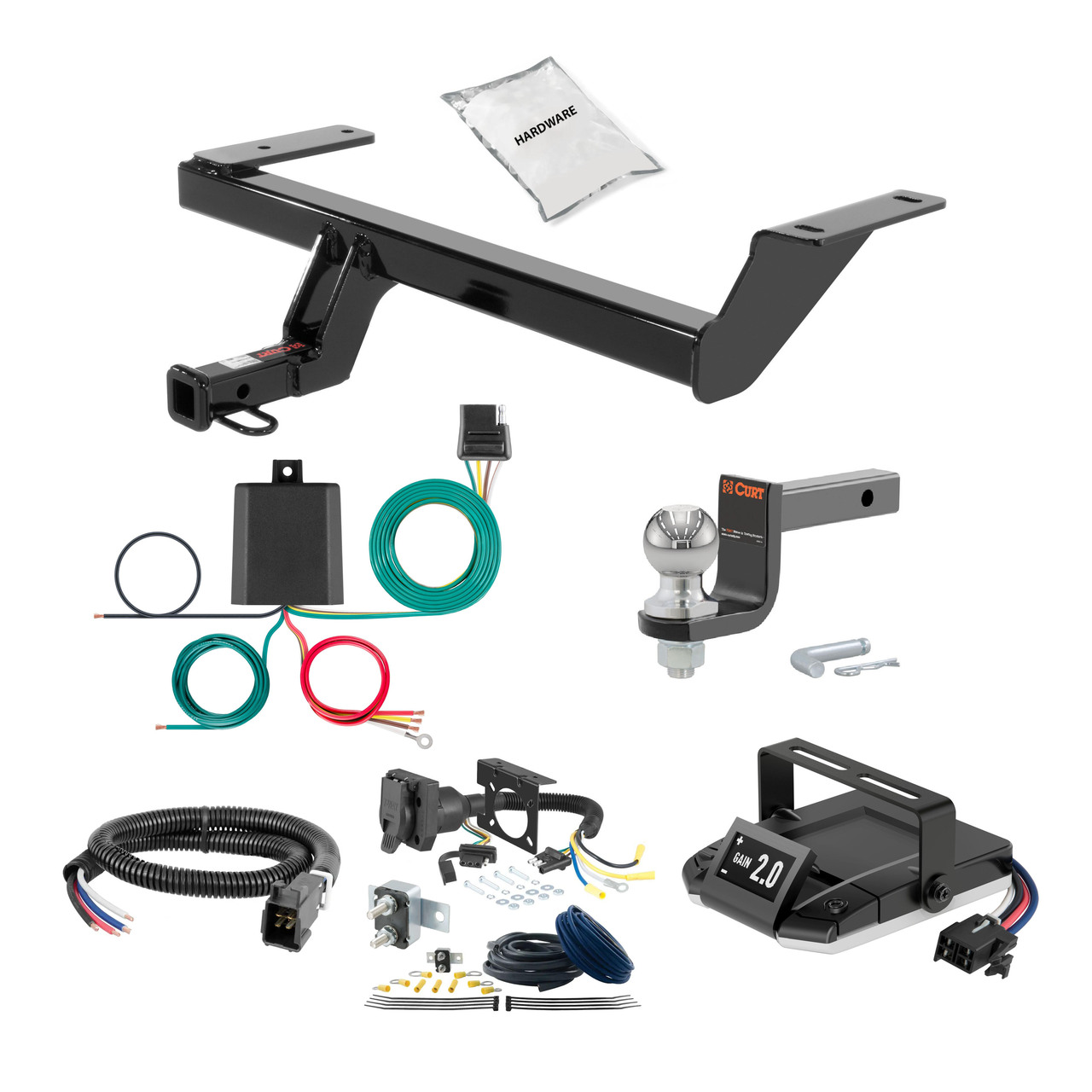 16-19 Chevrolet Volt 1.25 CURT Trailer Hitch + Assure Proportional Brake Controller Kit HBCW621 thumbnail 0