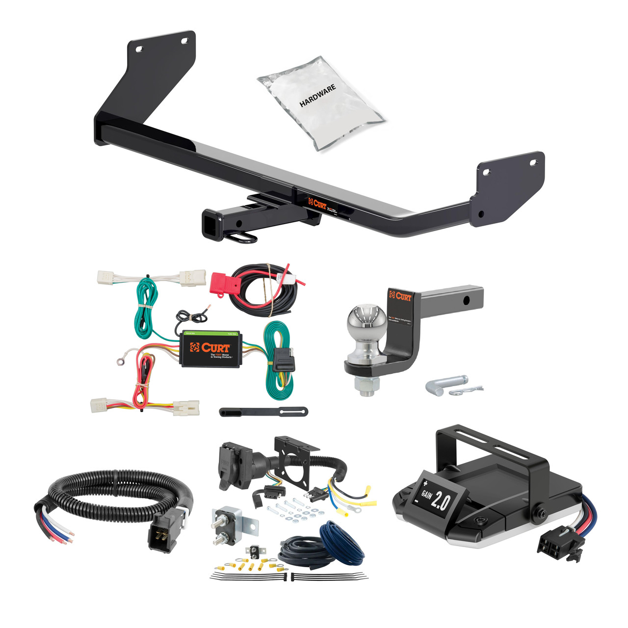 10-16 Hyundai Genesis Coupe 1.25 CURT Trailer Hitch + Assure Proportional Brake Controller Kit HBCW1421 thumbnail 0