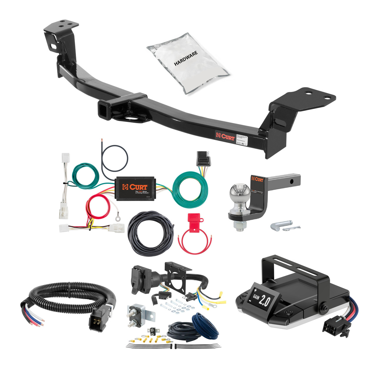 13-18 Lexus ES350 1.25 CURT Trailer Hitch + Assure Proportional Brake Controller Kit HBCW1663 thumbnail 0