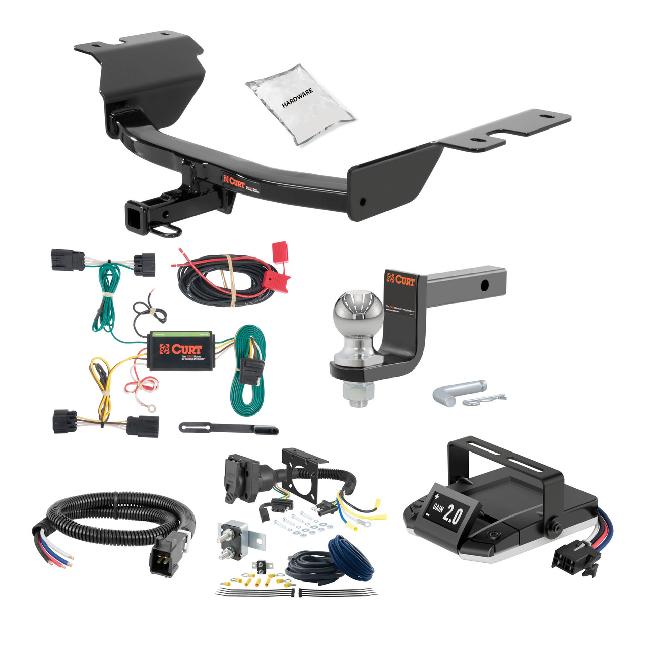 87-96 Dodge Dakota 2 CURT Trailer Hitch + Assure Proportional Brake Controller Kit HBCW687 thumbnail 0
