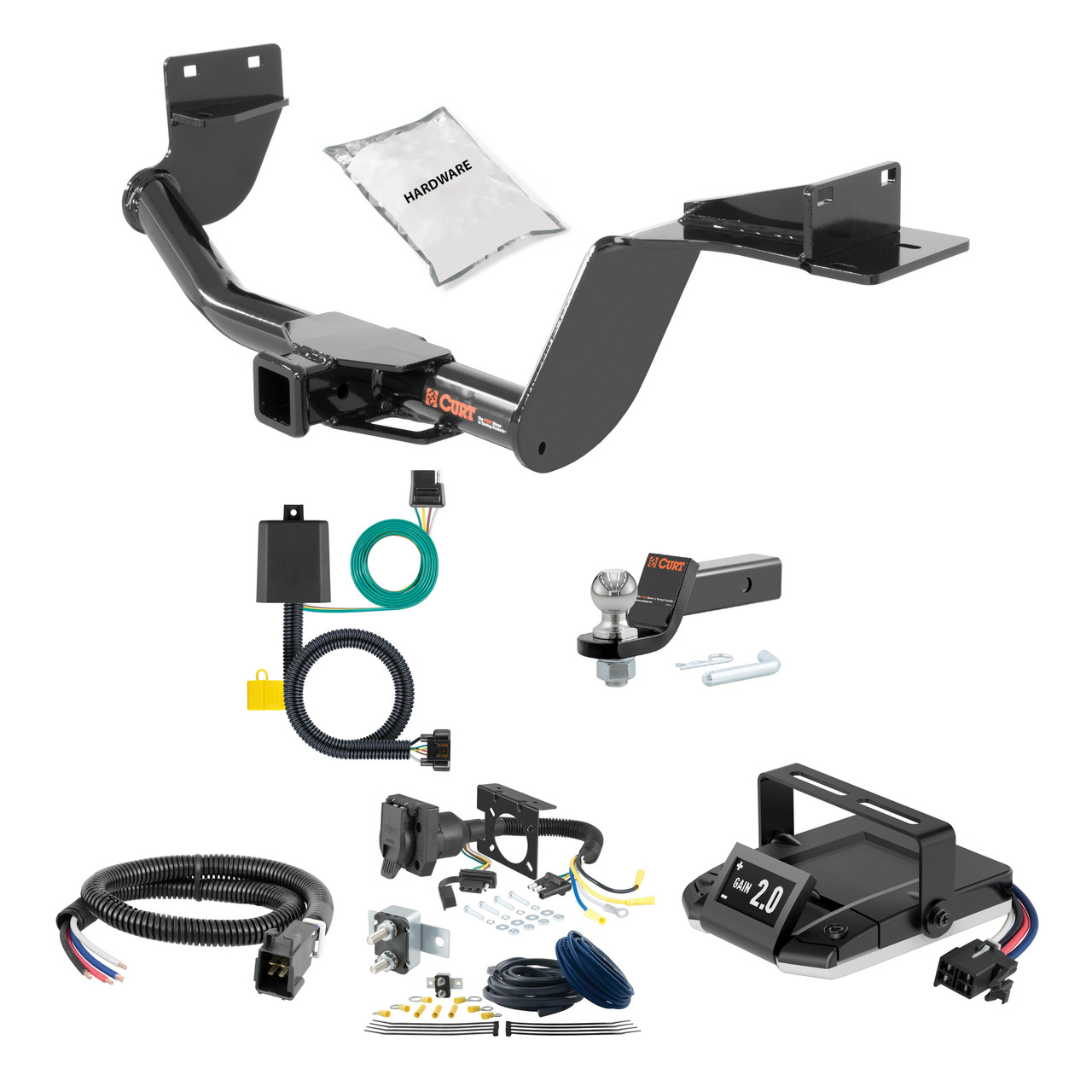 21-24 KIA Sorento 2 CURT Trailer Hitch + Assure Proportional Brake Controller Kit HBCW1622 thumbnail 0