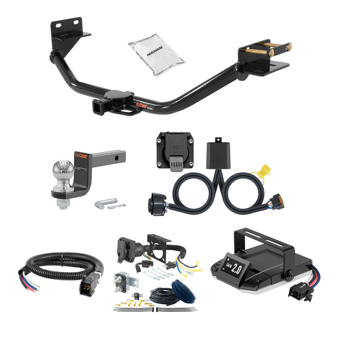 16-20 KIA Sorento 2 CURT Trailer Hitch + Assure Proportional Brake Controller Kit HBCW1623 thumbnail 0
