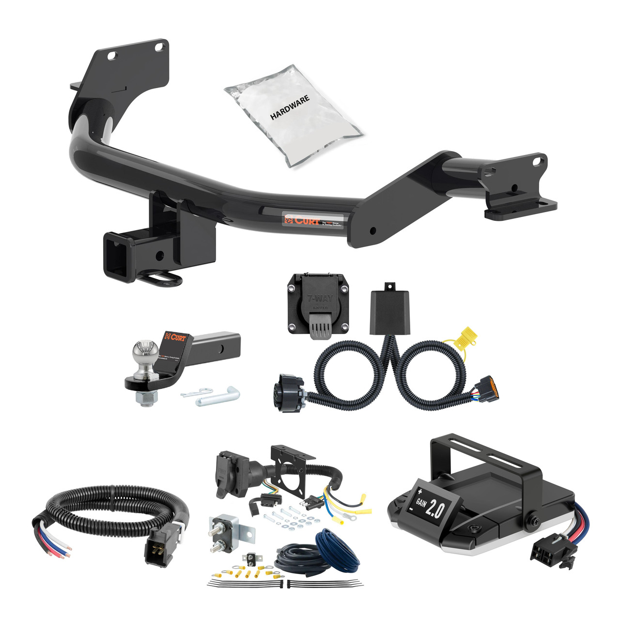 20-24 KIA Telluride 2 CURT Trailer Hitch + Assure Proportional Brake Controller Kit HBCW1646 thumbnail 0