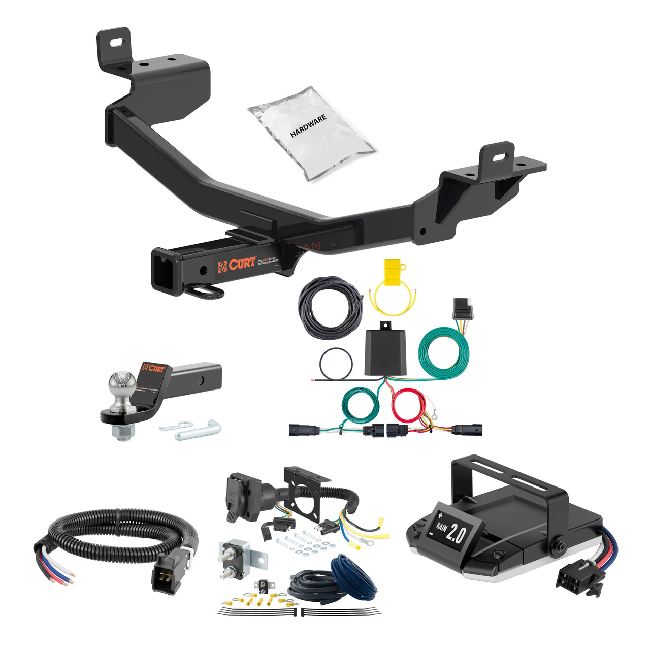 76-93 JEEP JEEP 1.25 CURT Trailer Hitch + Assure Proportional Brake Controller Kit HBCW1529 thumbnail 0