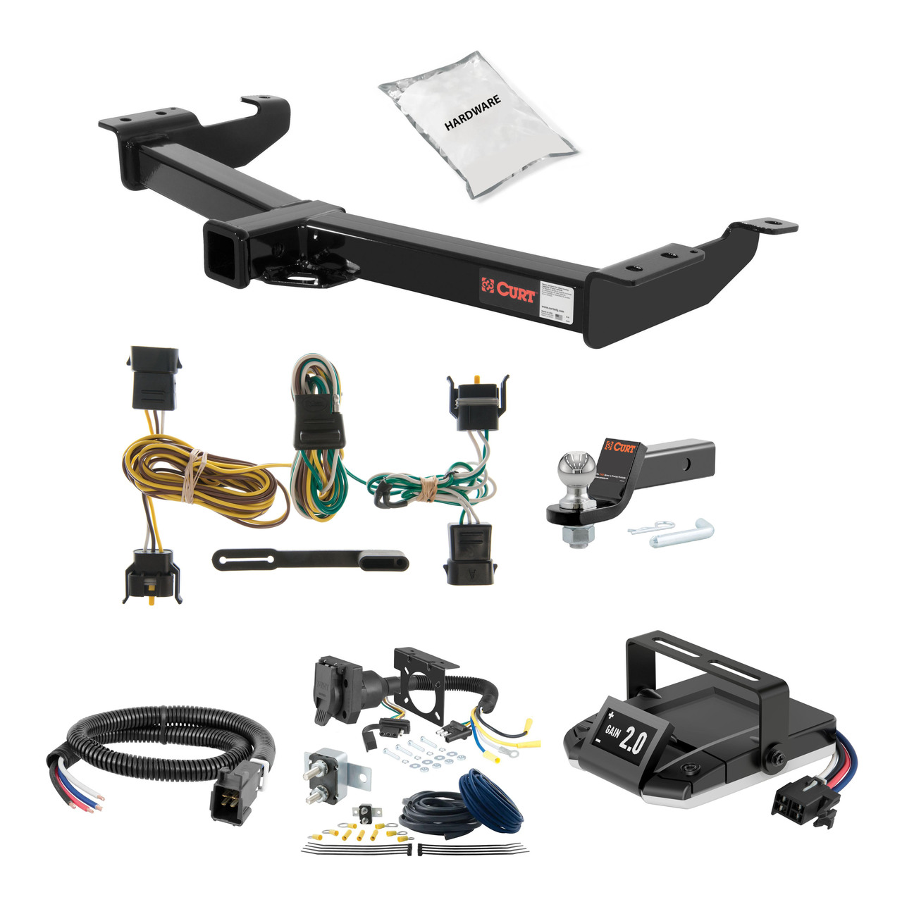00-14 Ford E-350 Super Duty 2 CURT Trailer Hitch + Assure Proportional Brake Controller Kit HBCW804 thumbnail 0
