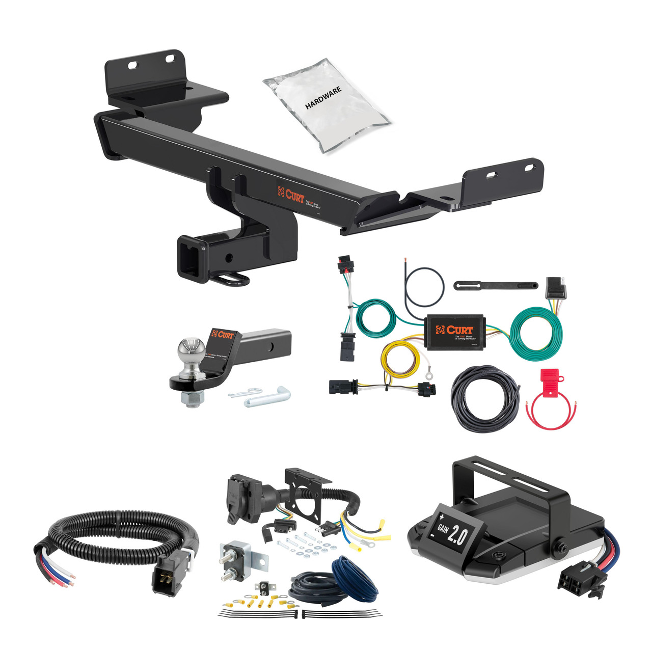 18-24 JEEP Compass 1.25 CURT Trailer Hitch + Assure Proportional Brake Controller Kit HBCW1540 thumbnail 0