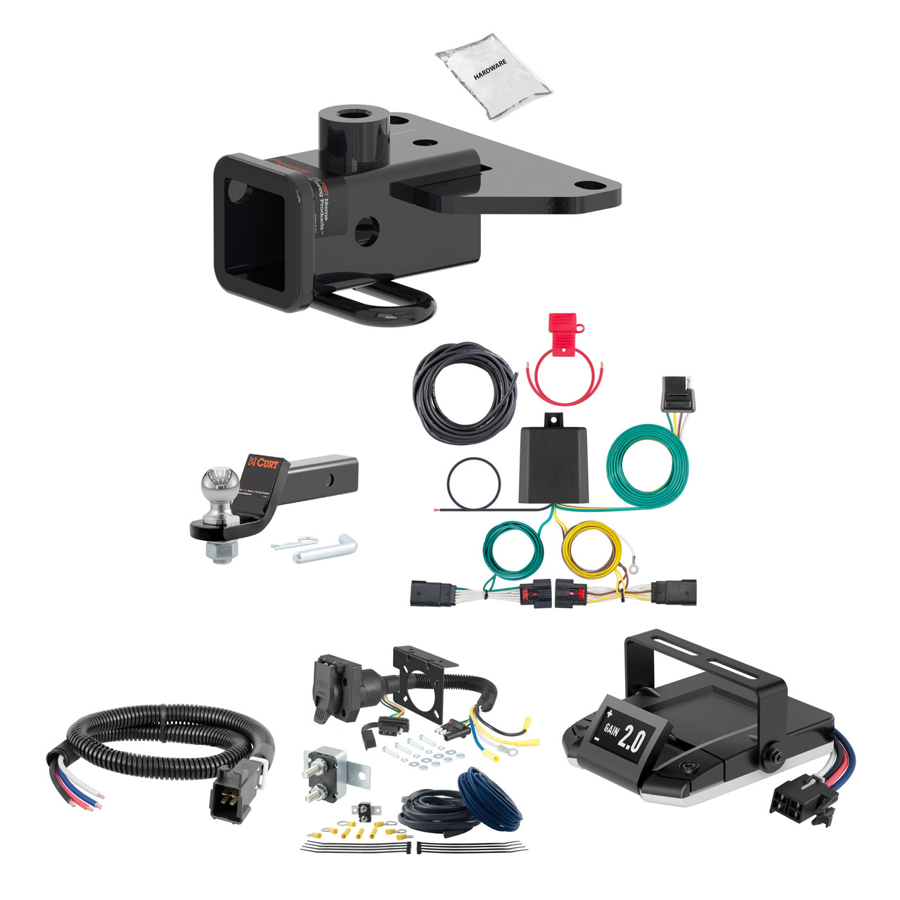 07-10 JEEP Compass 2 CURT Trailer Hitch + Assure Proportional Brake Controller Kit HBCW1549 thumbnail 0