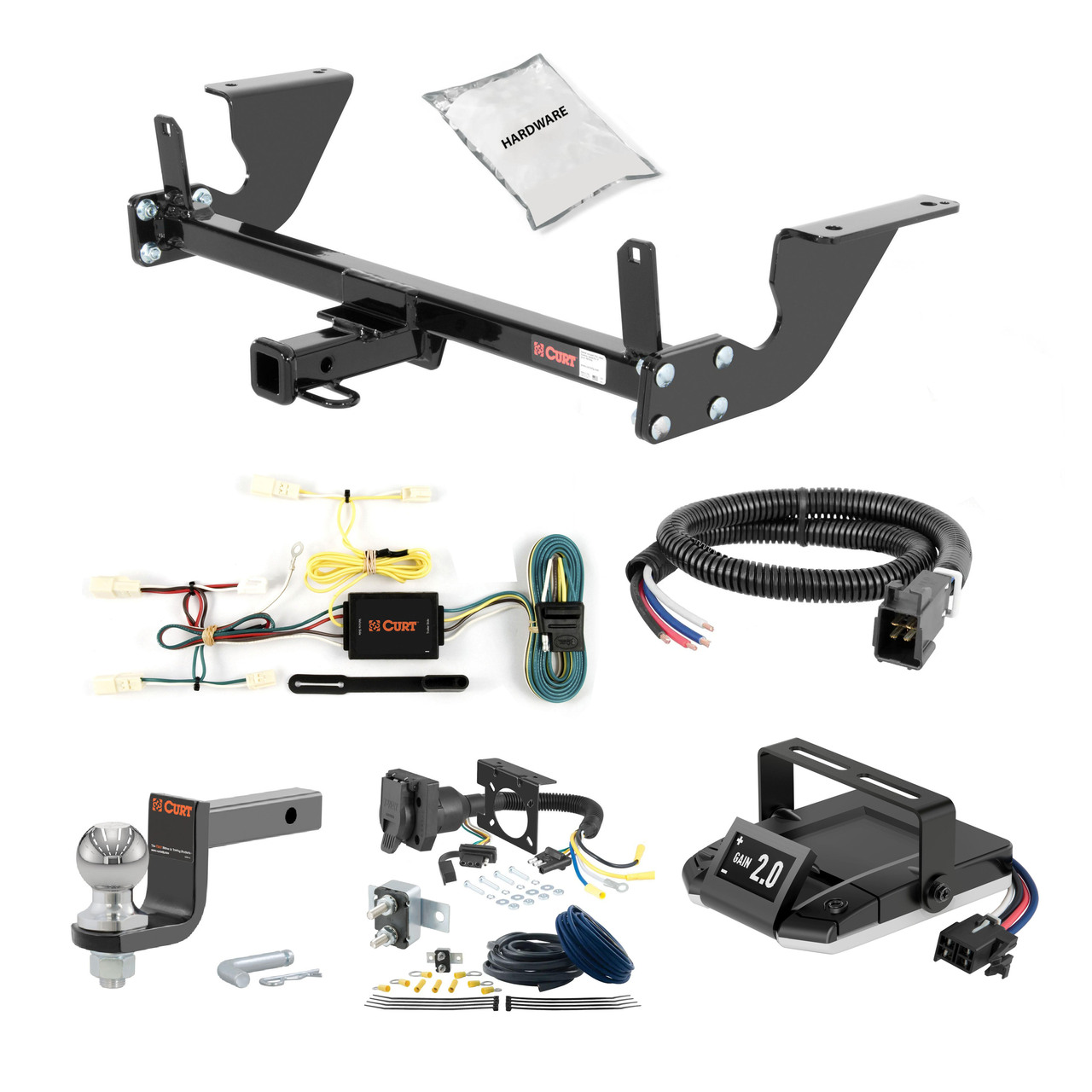 16-22 Mazda MX-5 Miata 1.25 CURT Trailer Hitch + Assure Proportional Brake Controller Kit HBCW1815 thumbnail 0