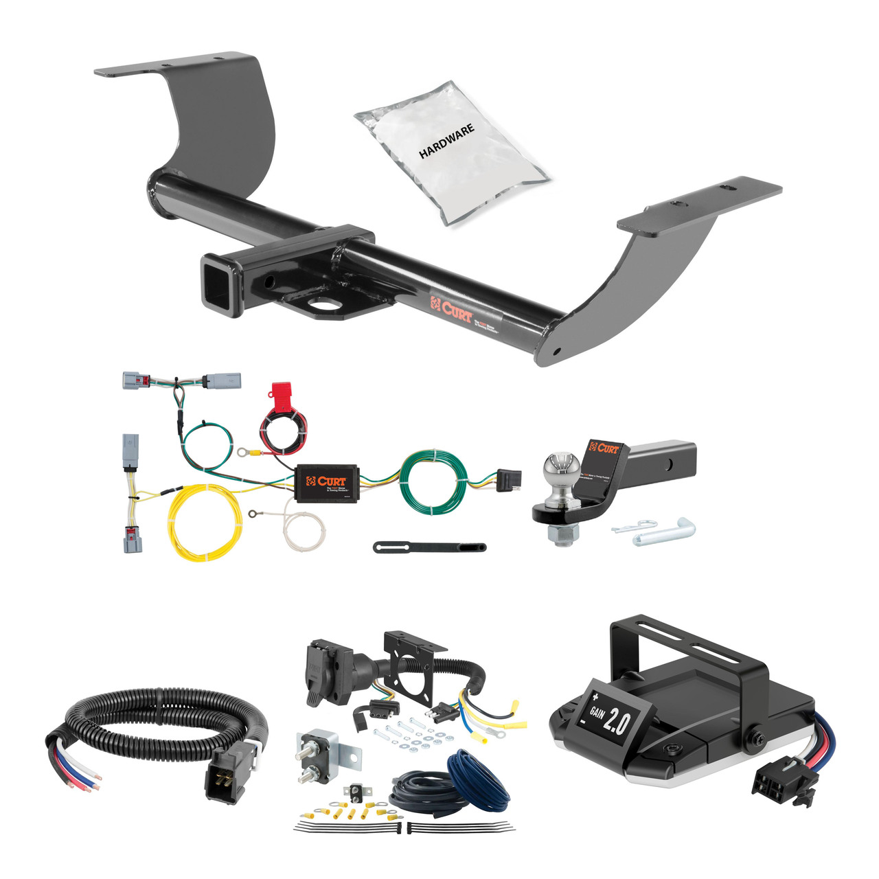 11-14 Chrysler 200 1.25 CURT Trailer Hitch + Assure Proportional Brake Controller Kit HBCW625 thumbnail 0