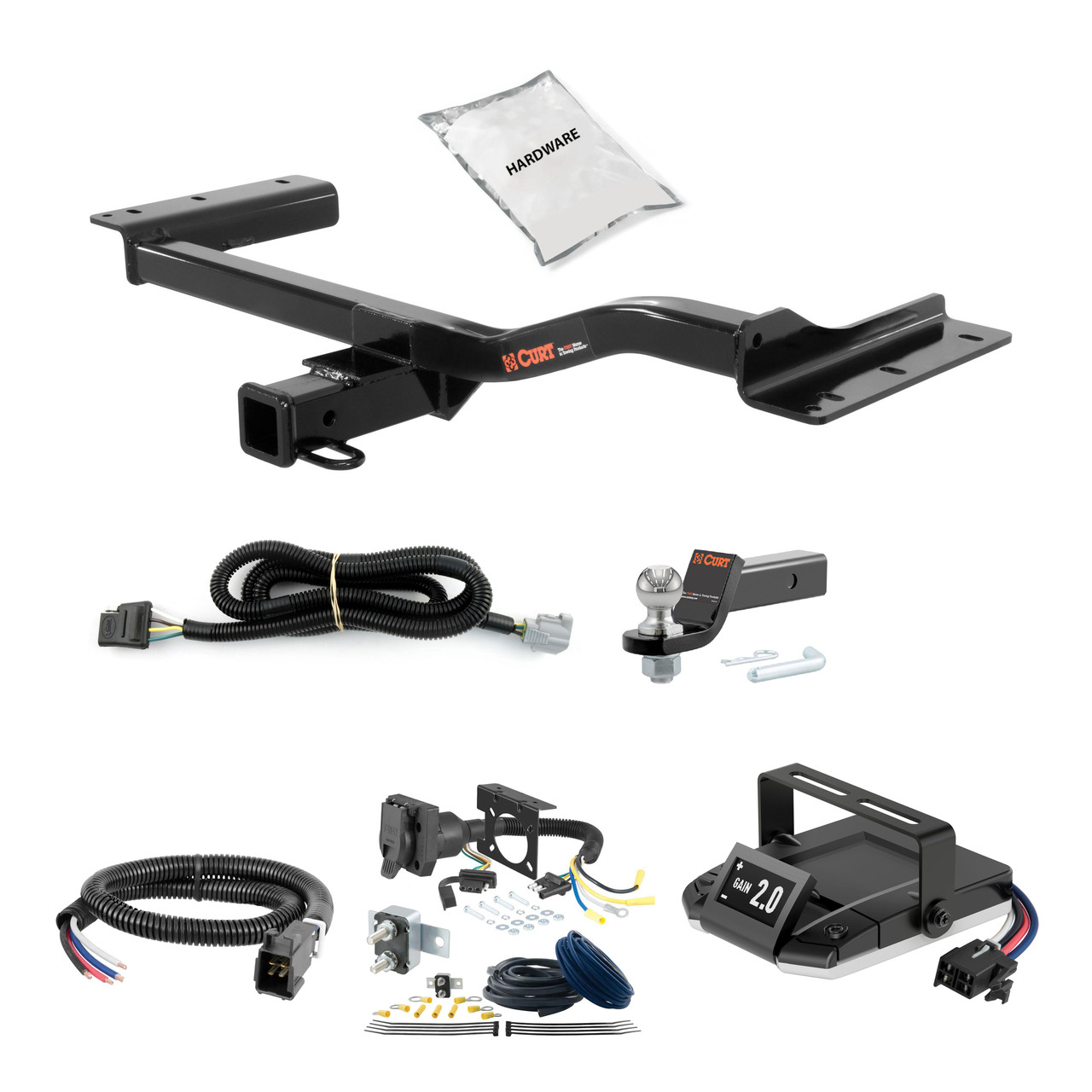 16-20 Lexus RX450h Excluding F Sport 2 CURT Trailer Hitch + Assure Proportional Brake Controller Kit HBCW1710 thumbnail 0