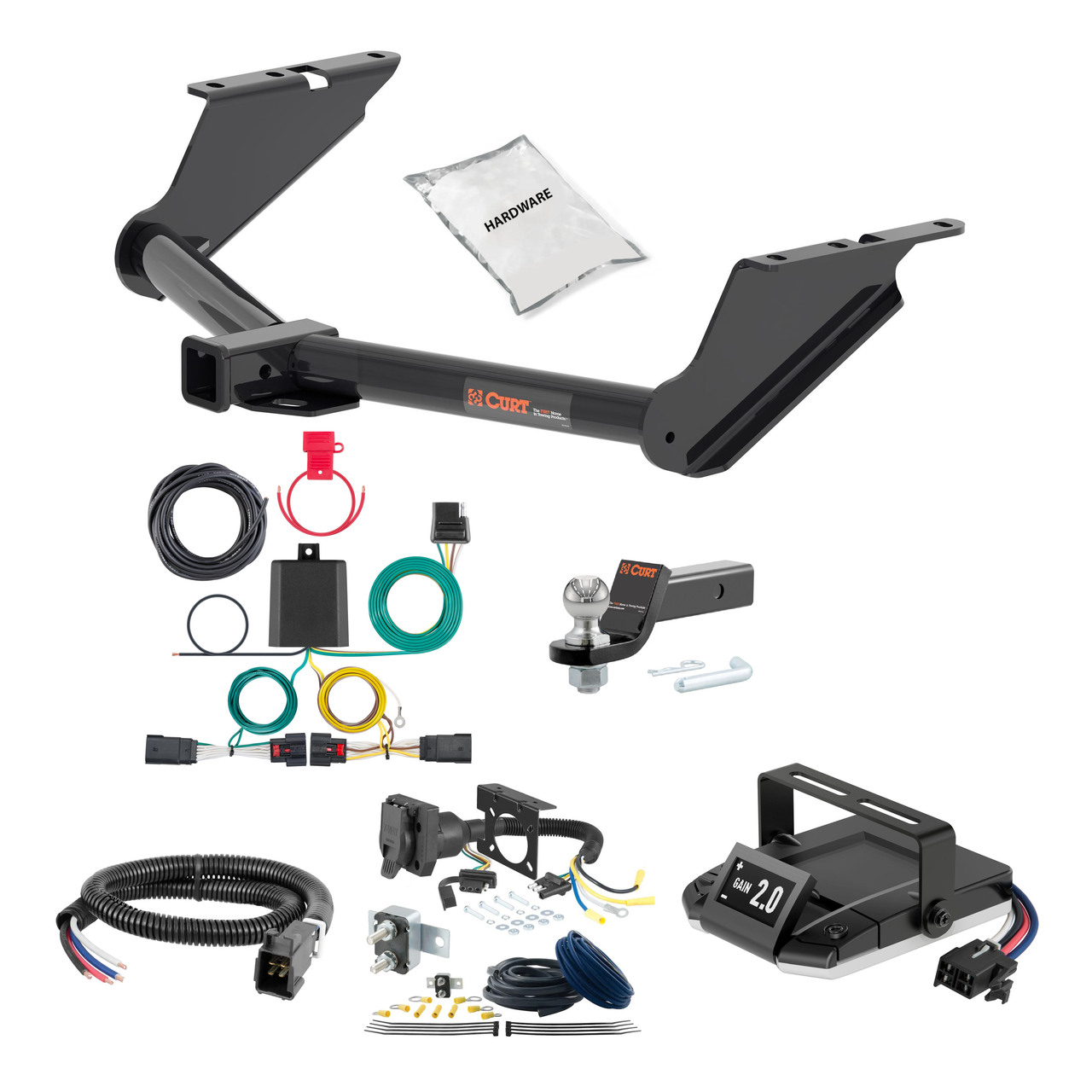 20-24 JEEP Gladiator 2 CURT Trailer Hitch + Assure Proportional Brake Controller Kit HBCW1550 thumbnail 0