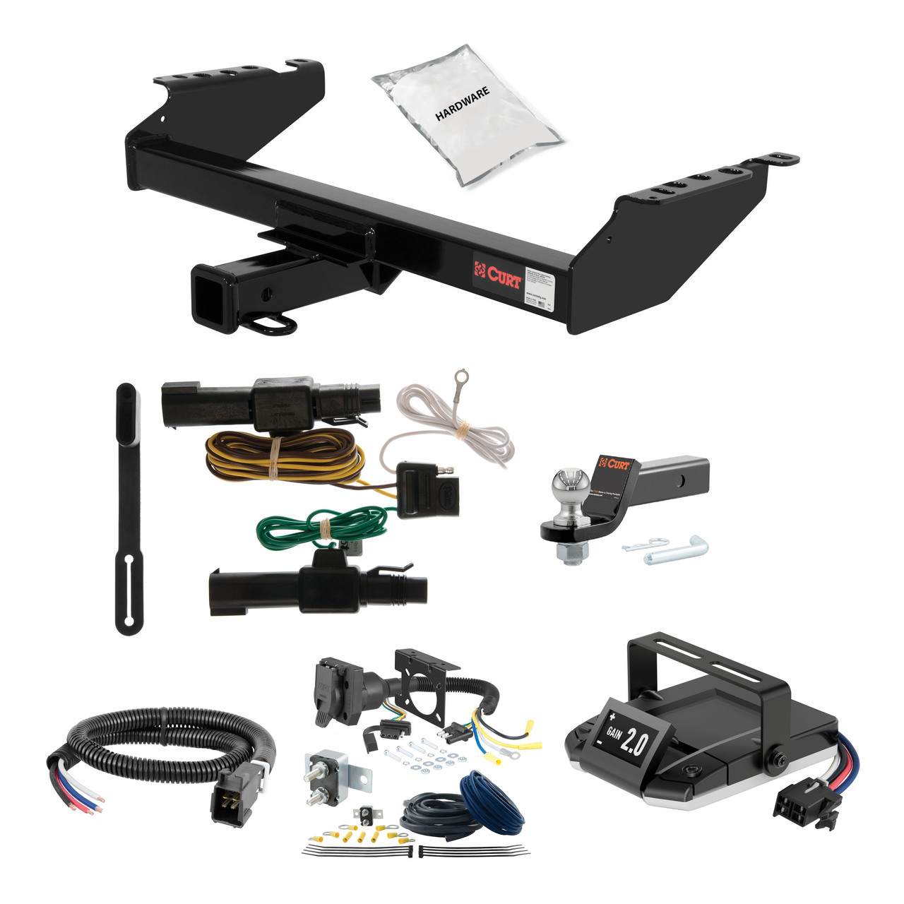 03-10 Dodge Ram 2500 With or without factory receiver 2.5 CURT Trailer Hitch + Assure Proportional Brake Controller Kit HBCW733 thumbnail 0