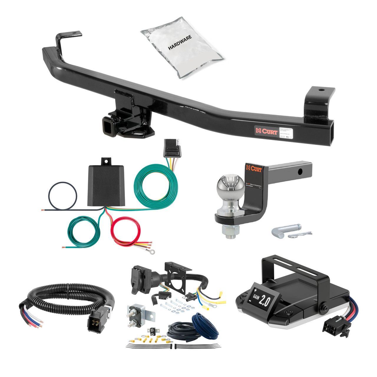 01-06 KIA Optima 1.25 CURT Trailer Hitch + Assure Proportional Brake Controller Kit HBCW1604 thumbnail 0