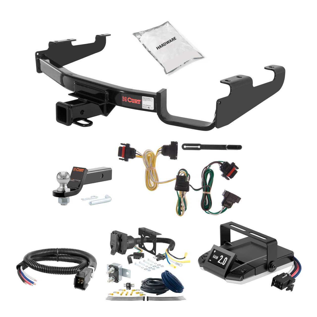 96-07 Dodge Grand Caravan Excluding Stow 'n Go and Sport 1.25 CURT Trailer Hitch + Assure Proportional Brake Controller Kit HBCW699 thumbnail 0