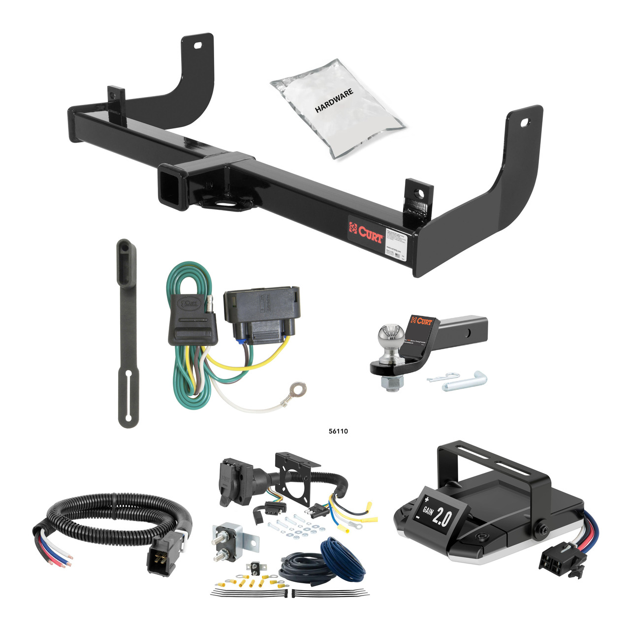 09-14 Ford F-150  Excluding factory receiver 2 CURT Trailer Hitch + Assure Proportional Brake Controller Kit HBCW853 thumbnail 0