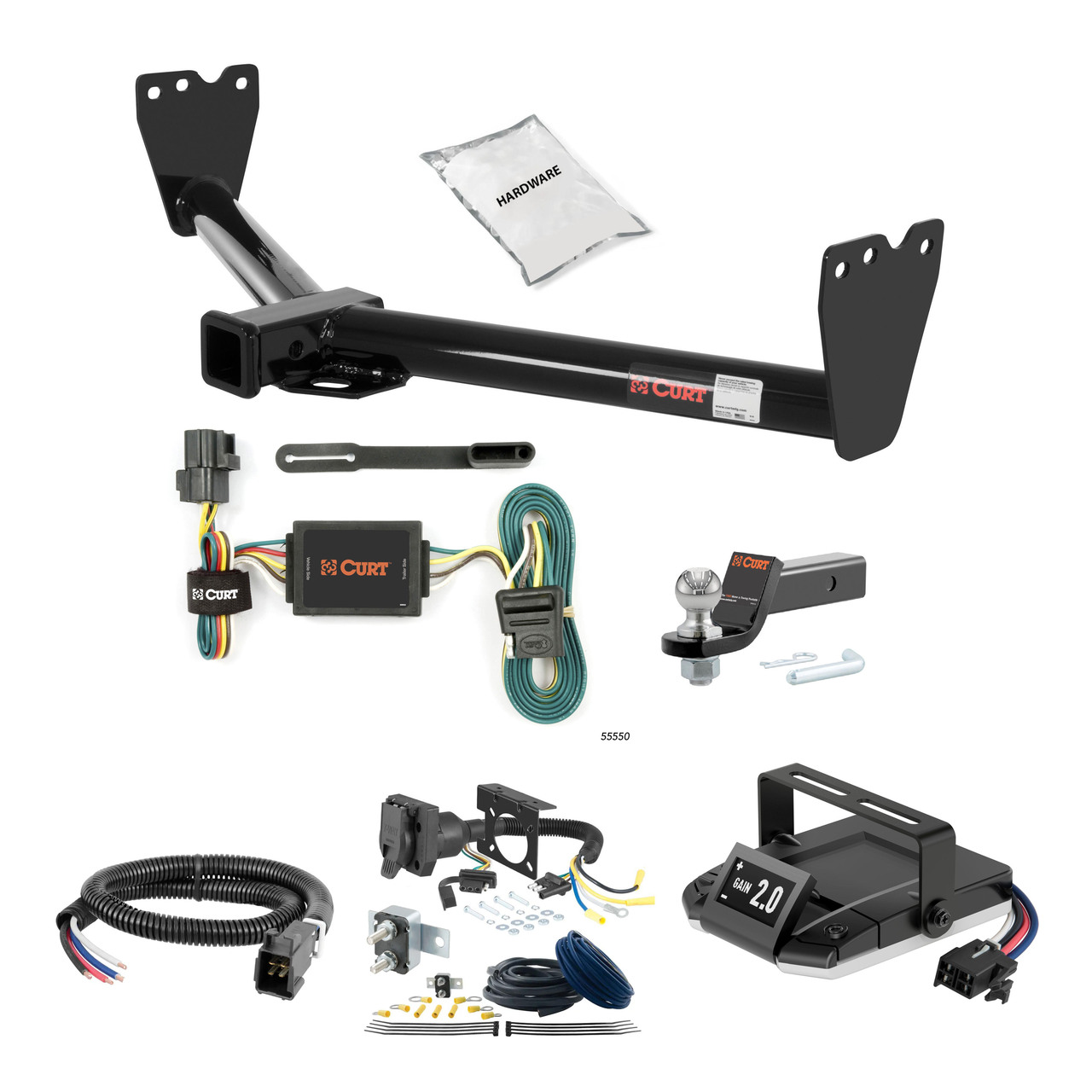 03-09 KIA Sorento 2 CURT Trailer Hitch + Assure Proportional Brake Controller Kit HBCW1628 thumbnail 0