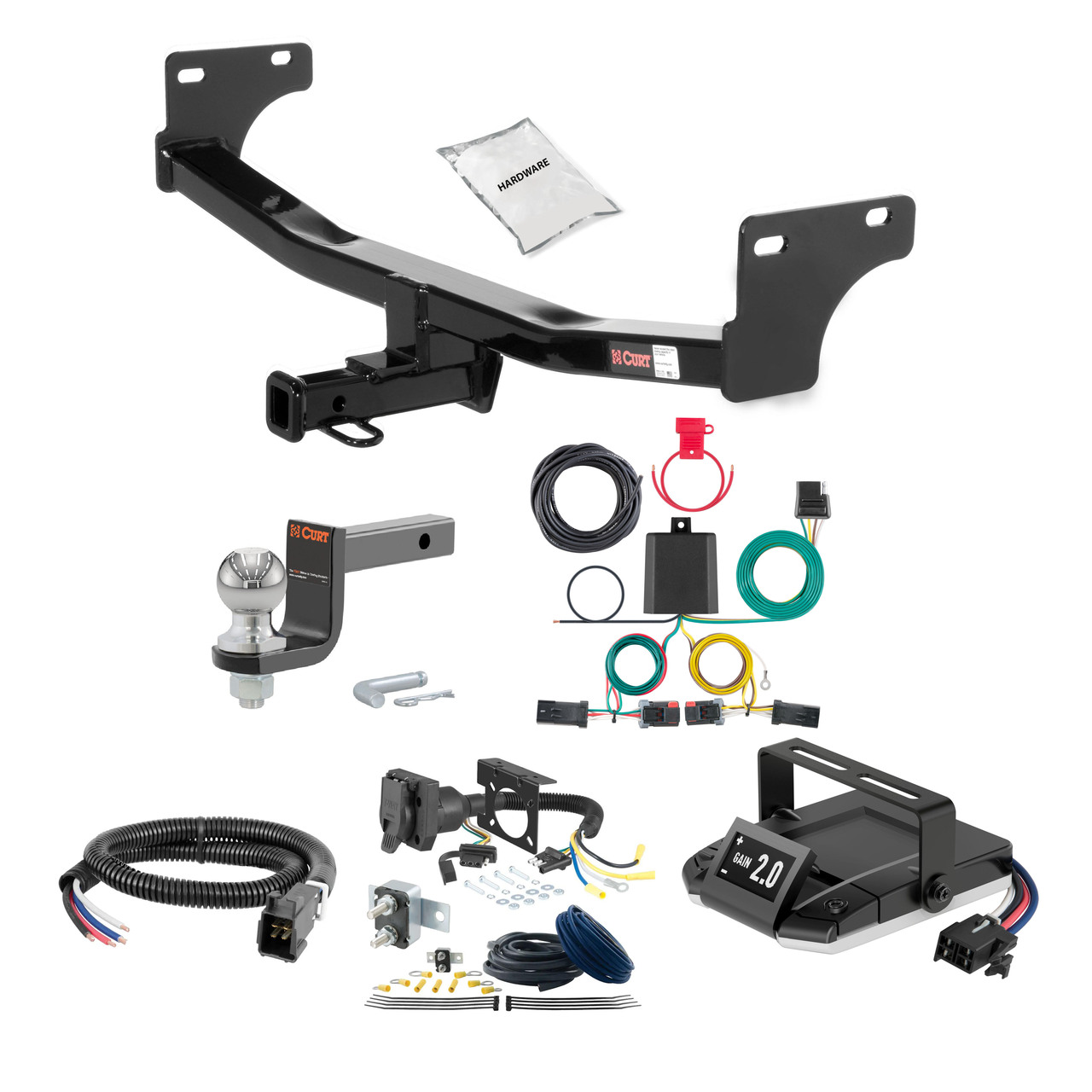 17-17 JEEP Compass Built in Mexico 2 CURT Trailer Hitch + Assure Proportional Brake Controller Kit HBCW1543 thumbnail 0