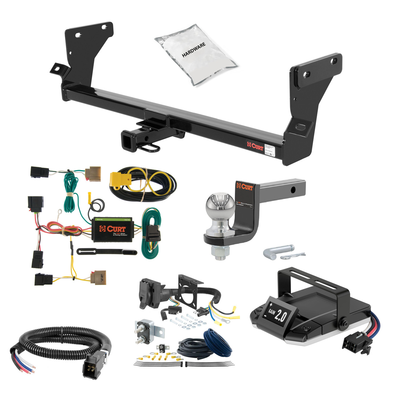 07-12 Dodge Caliber Excluding SRT 1.25 CURT Trailer Hitch + Assure Proportional Brake Controller Kit HBCW665 thumbnail 0