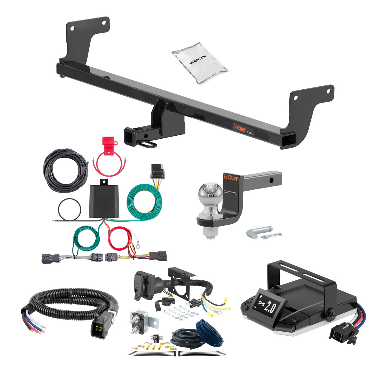 03-09 KIA Sorento 2 CURT Trailer Hitch + Assure Proportional Brake Controller Kit HBCW1629 thumbnail 0