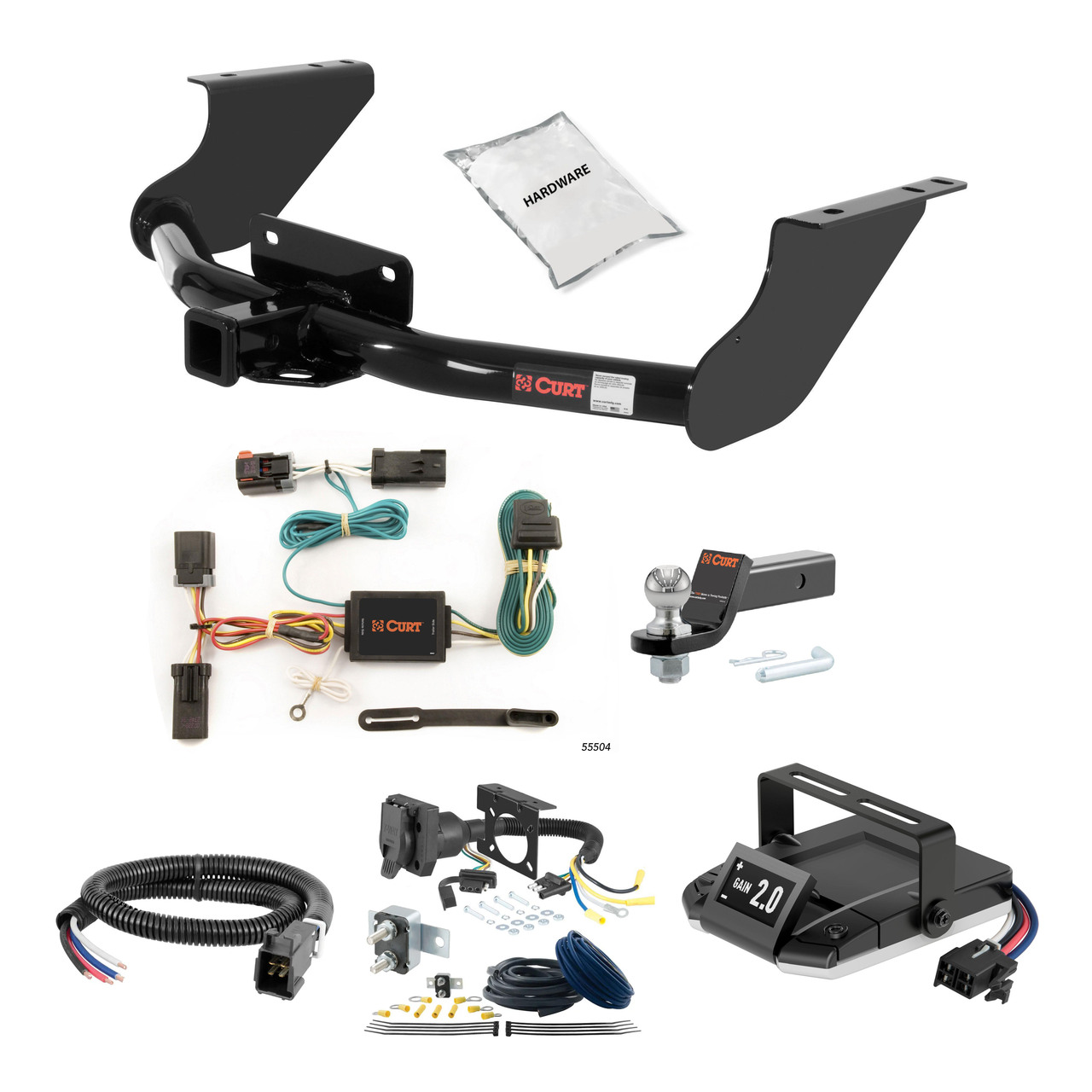 03-10 Dodge Ram 1500  Excluding factory receiver 2 CURT Trailer Hitch + Assure Proportional Brake Controller Kit HBCW711 thumbnail 0