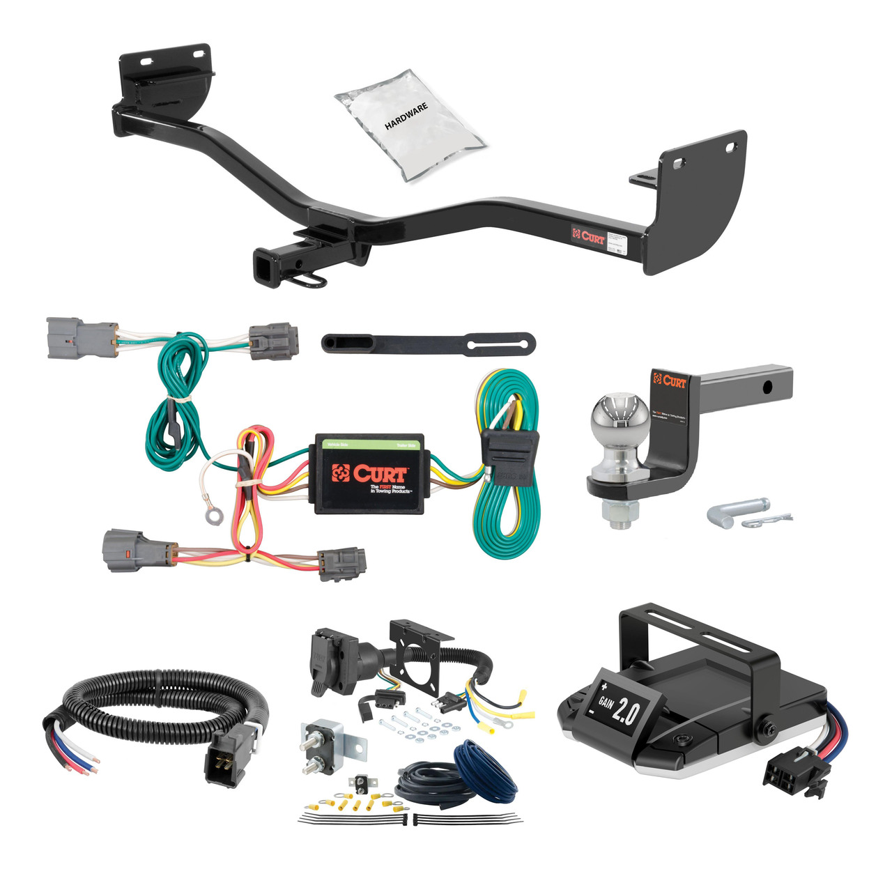 14-19 KIA Soul 1.25 CURT Trailer Hitch + Assure Proportional Brake Controller Kit HBCW1631 thumbnail 0