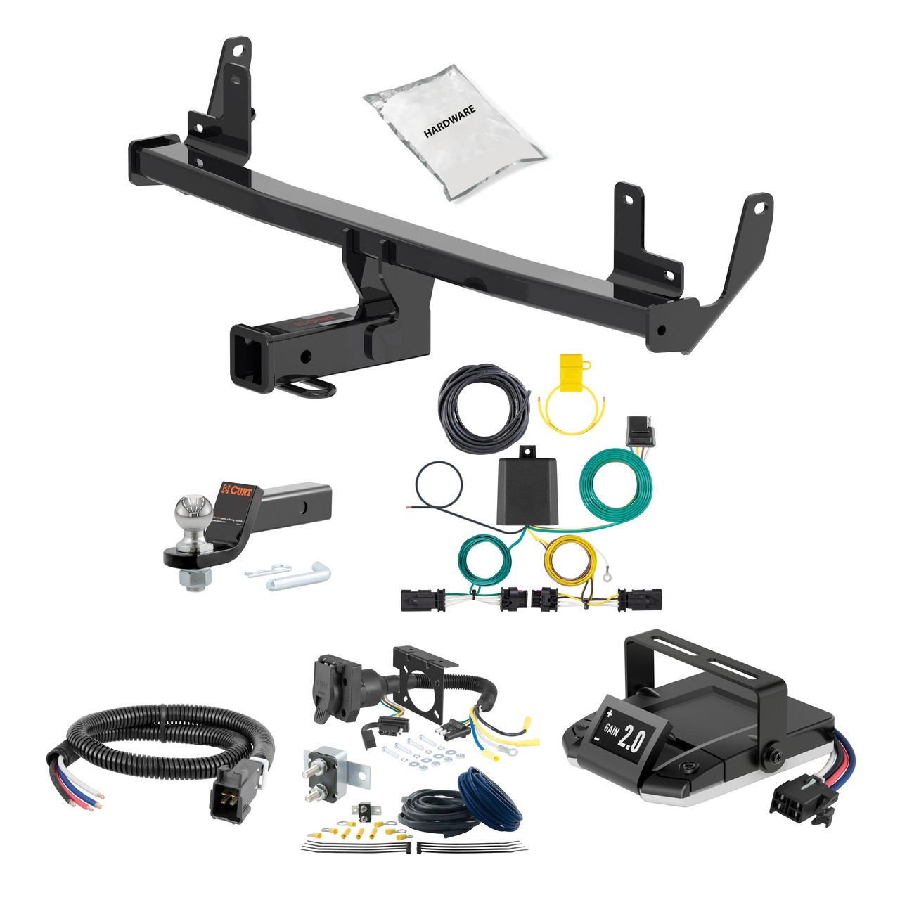 96-07 Dodge Grand Caravan Excluding Stow 'n Go 1.25 CURT Trailer Hitch + Assure Proportional Brake Controller Kit HBCW701 thumbnail 0