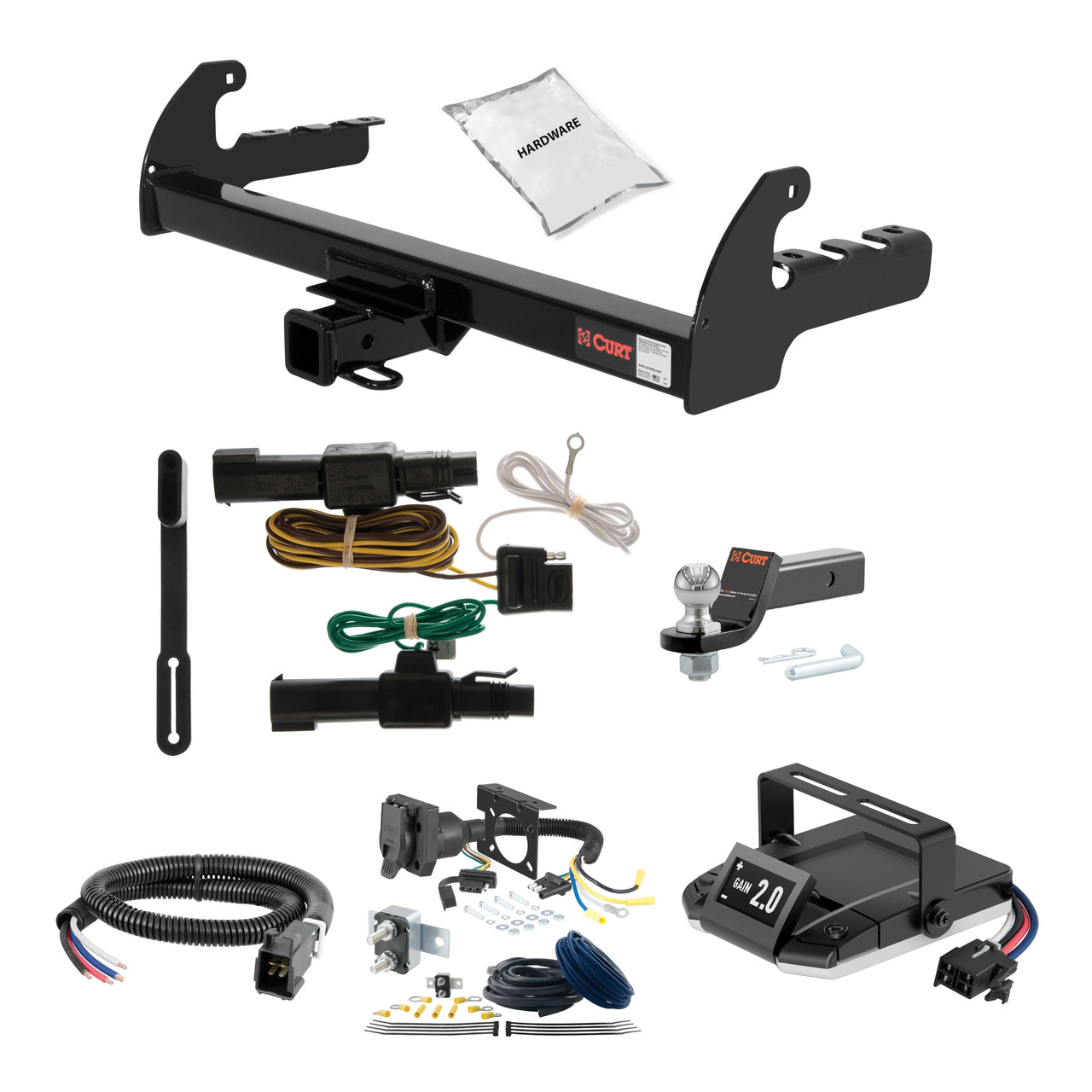 97-04 Dodge Dakota 2 CURT Trailer Hitch + Assure Proportional Brake Controller Kit HBCW685 thumbnail 0