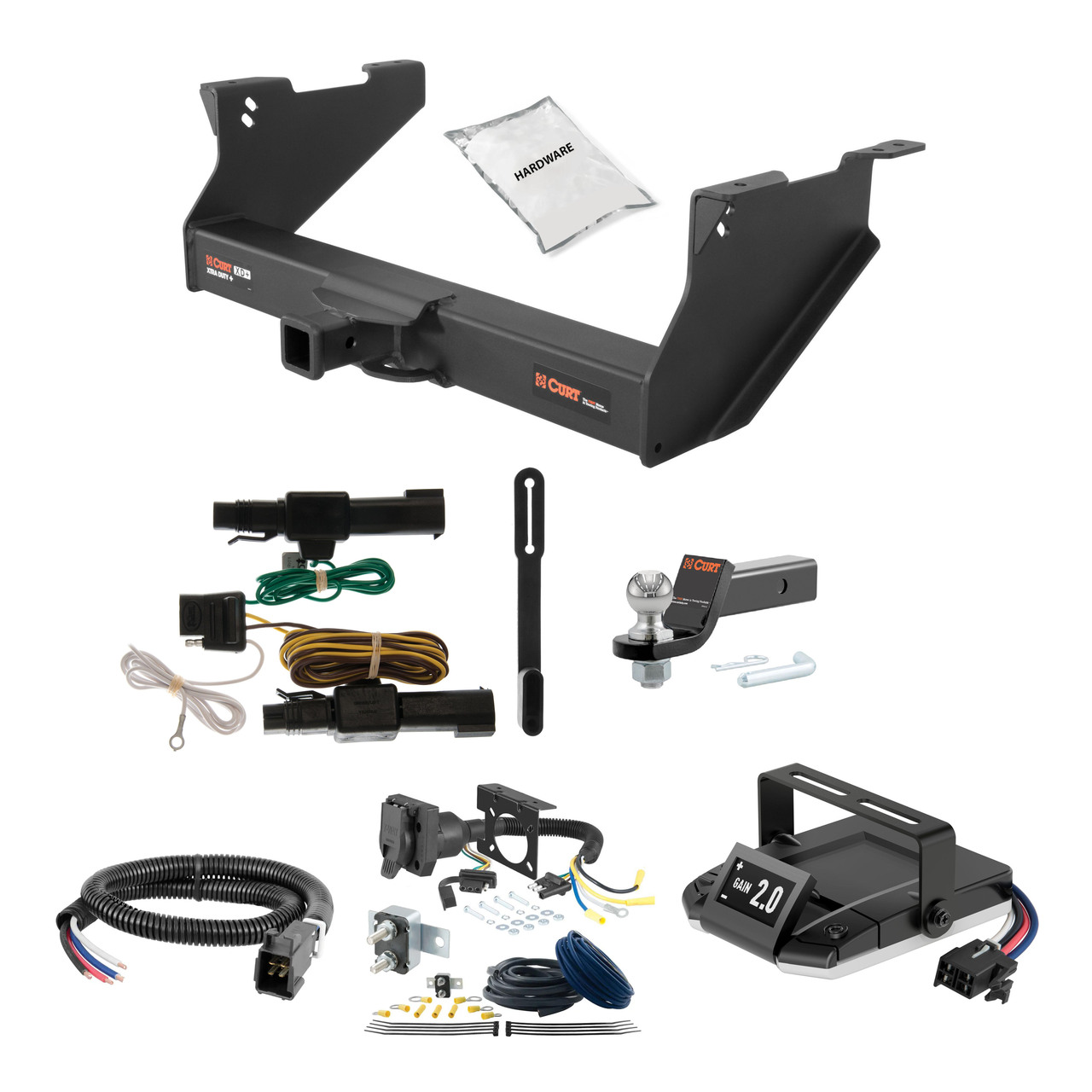 03-08 Dodge Ram 1500  Will not fit with factory receiver (built in or after 11/02) 2.5 CURT Trailer Hitch + Assure Proportional Brake Controller Kit HBCW717 thumbnail 0