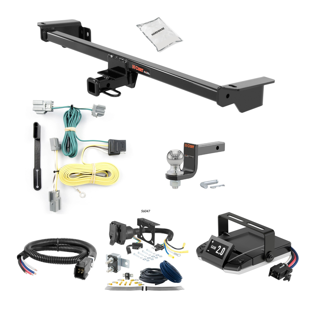 11-19 Ford Fiesta Hatchback 1.25 CURT Trailer Hitch + Assure Proportional Brake Controller Kit HBCW928 thumbnail 0