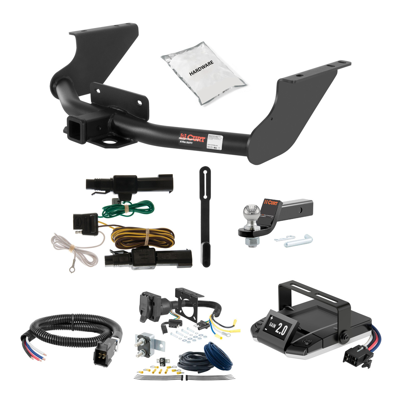 09-10 Dodge Ram 1500  Excluding factory receiver 2 CURT Trailer Hitch + Assure Proportional Brake Controller Kit HBCW713 thumbnail 0