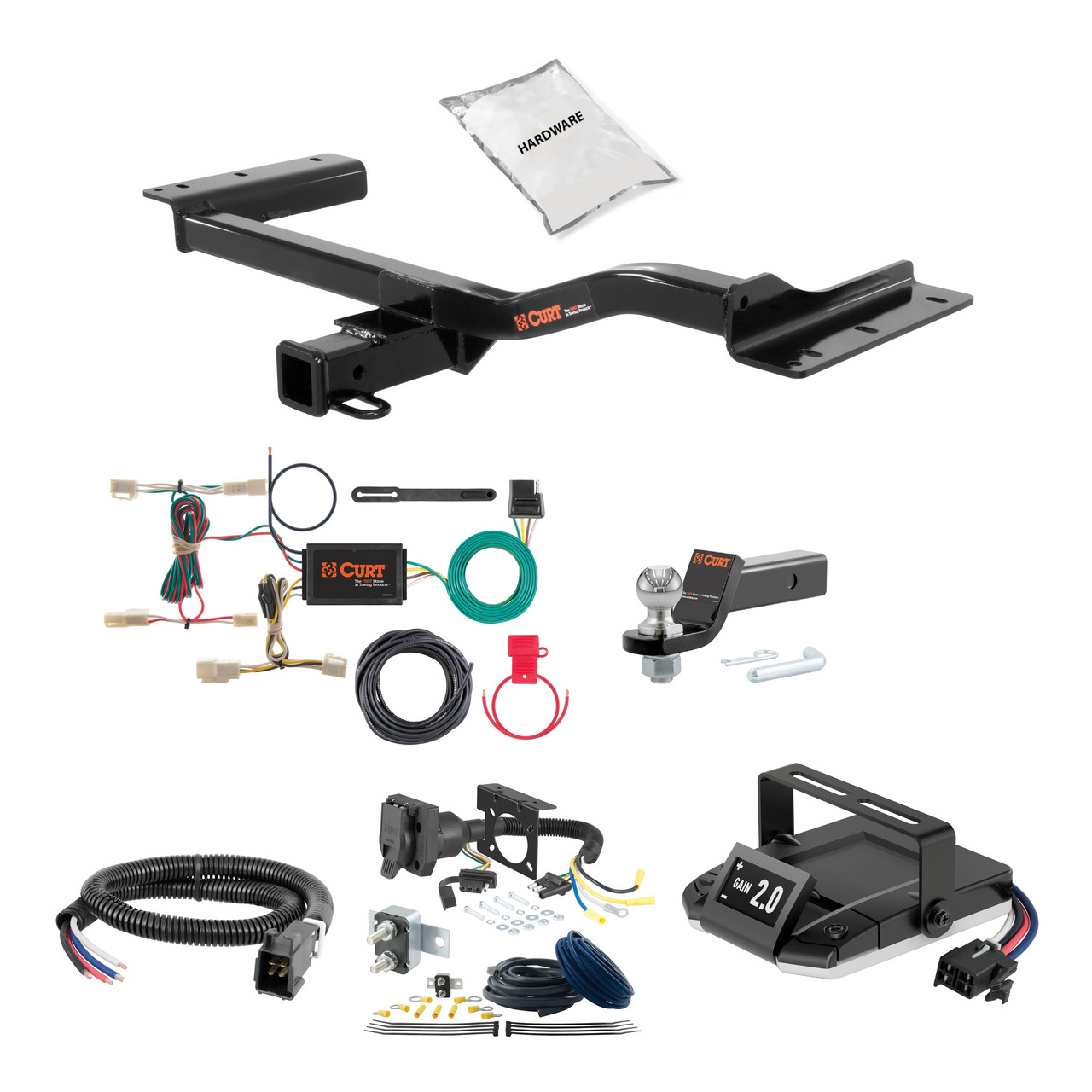 16-19 Lexus RX350 2 CURT Trailer Hitch + Assure Proportional Brake Controller Kit HBCW1702 thumbnail 0