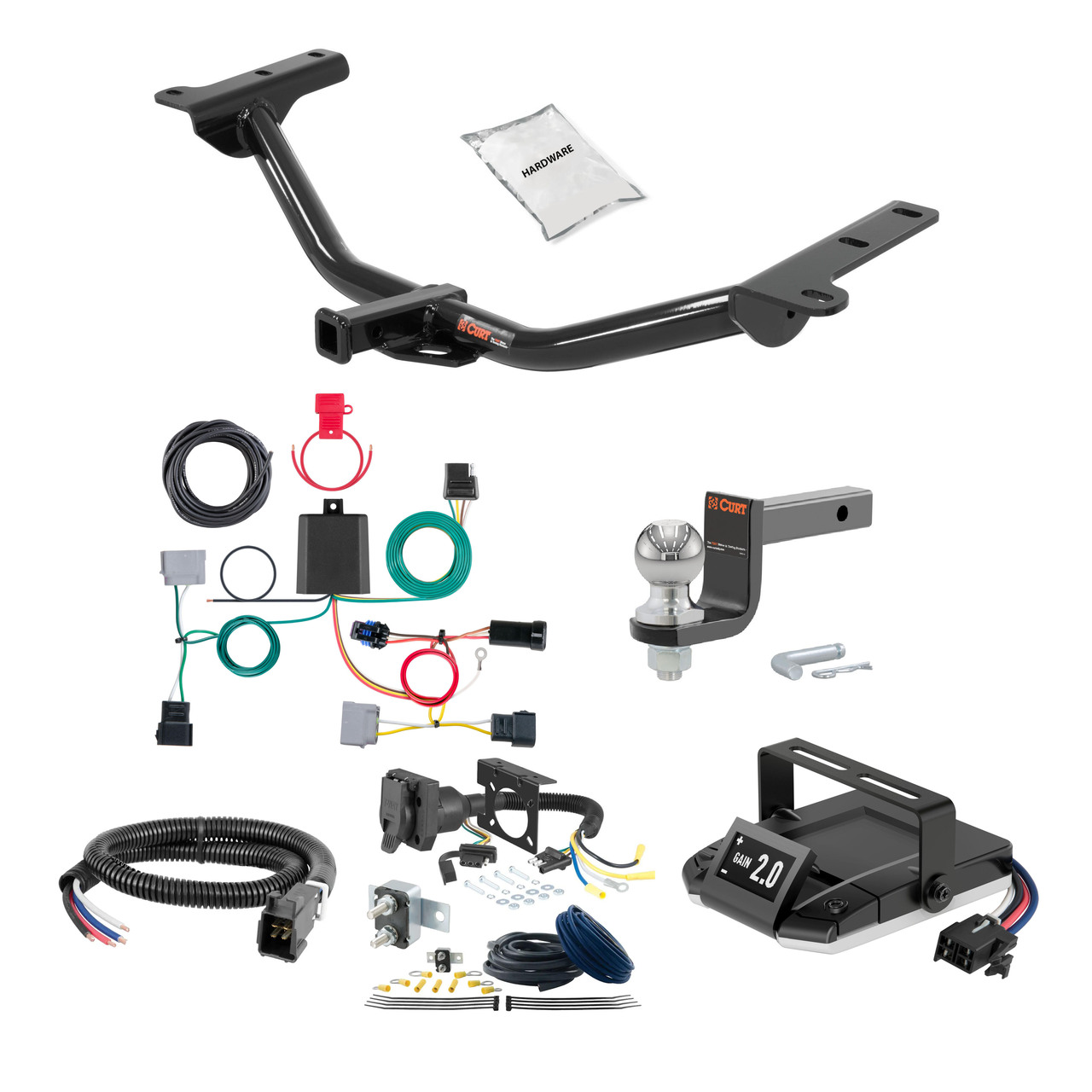 23-24 Dodge Hornet 2 CURT Trailer Hitch + Assure Proportional Brake Controller Kit HBCW702 thumbnail 0