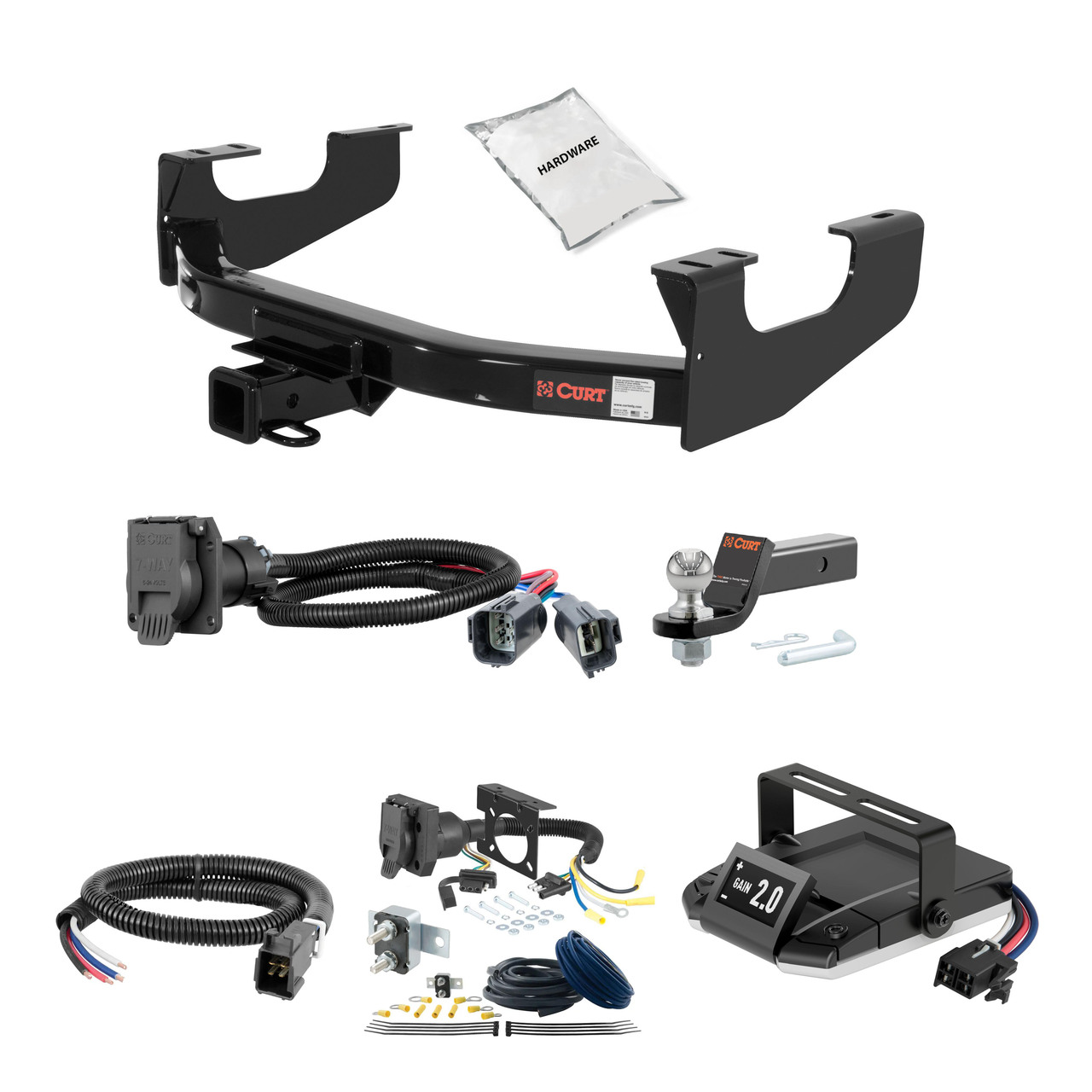 08-16 Ford F-450 Super Duty Excluding cab & chassis 2 CURT Trailer Hitch + Assure Proportional Brake Controller Kit HBCW914 thumbnail 0