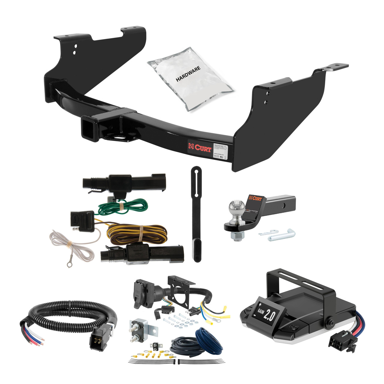 02-02 Dodge Ram 1500  6' bed only (built before 11/02) 2 CURT Trailer Hitch + Assure Proportional Brake Controller Kit HBCW722 thumbnail 0