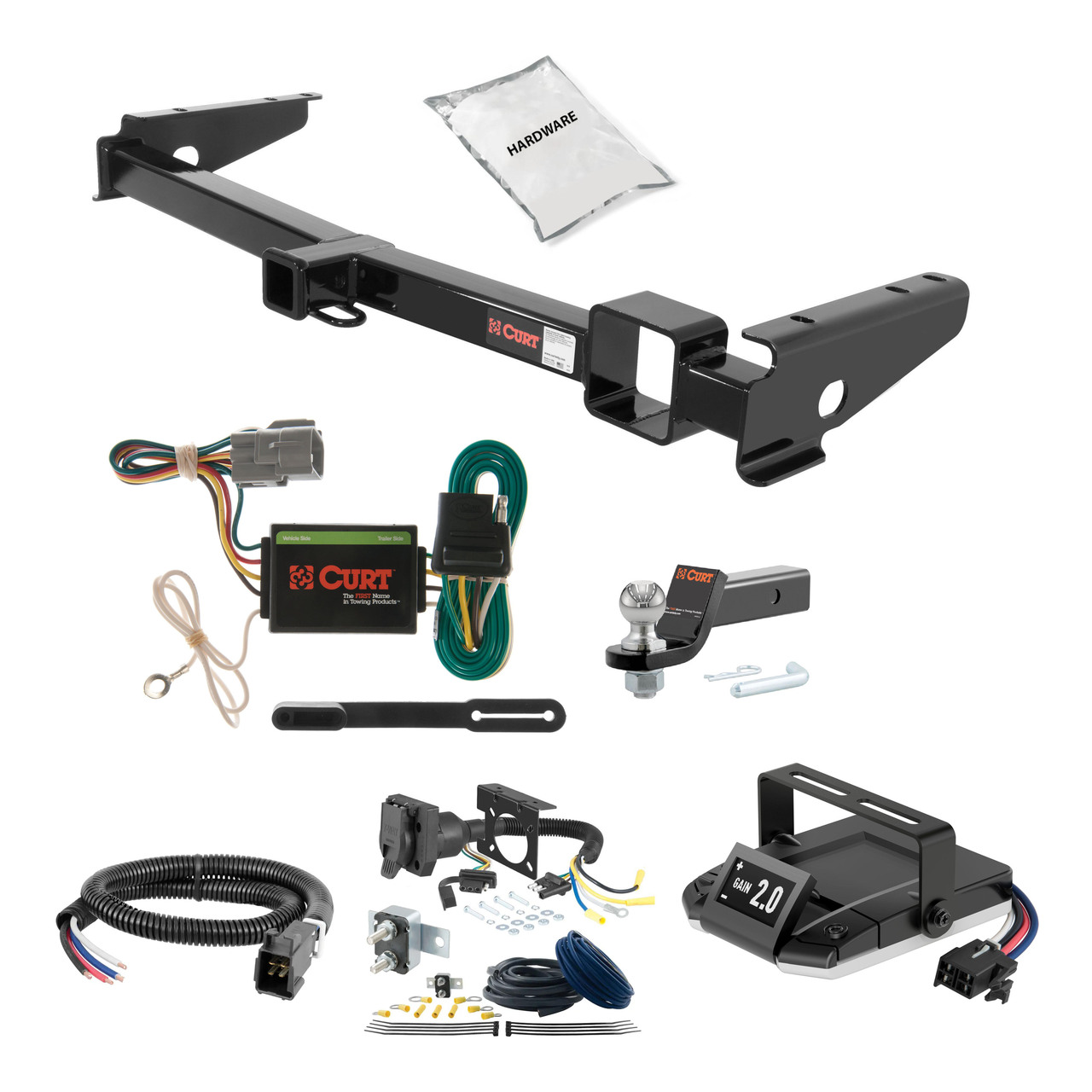 98-07 Lexus LX470 2 CURT Trailer Hitch + Assure Proportional Brake Controller Kit HBCW1683 thumbnail 0