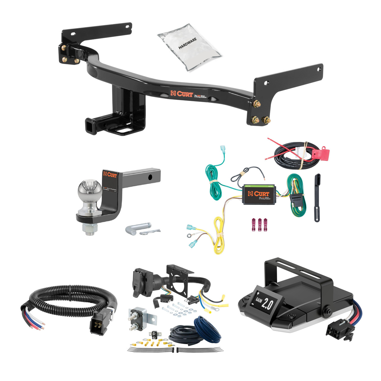 93-98 Lincoln Mark VIII 1.25 CURT Trailer Hitch + Assure Proportional Brake Controller Kit HBCW1734 thumbnail 0