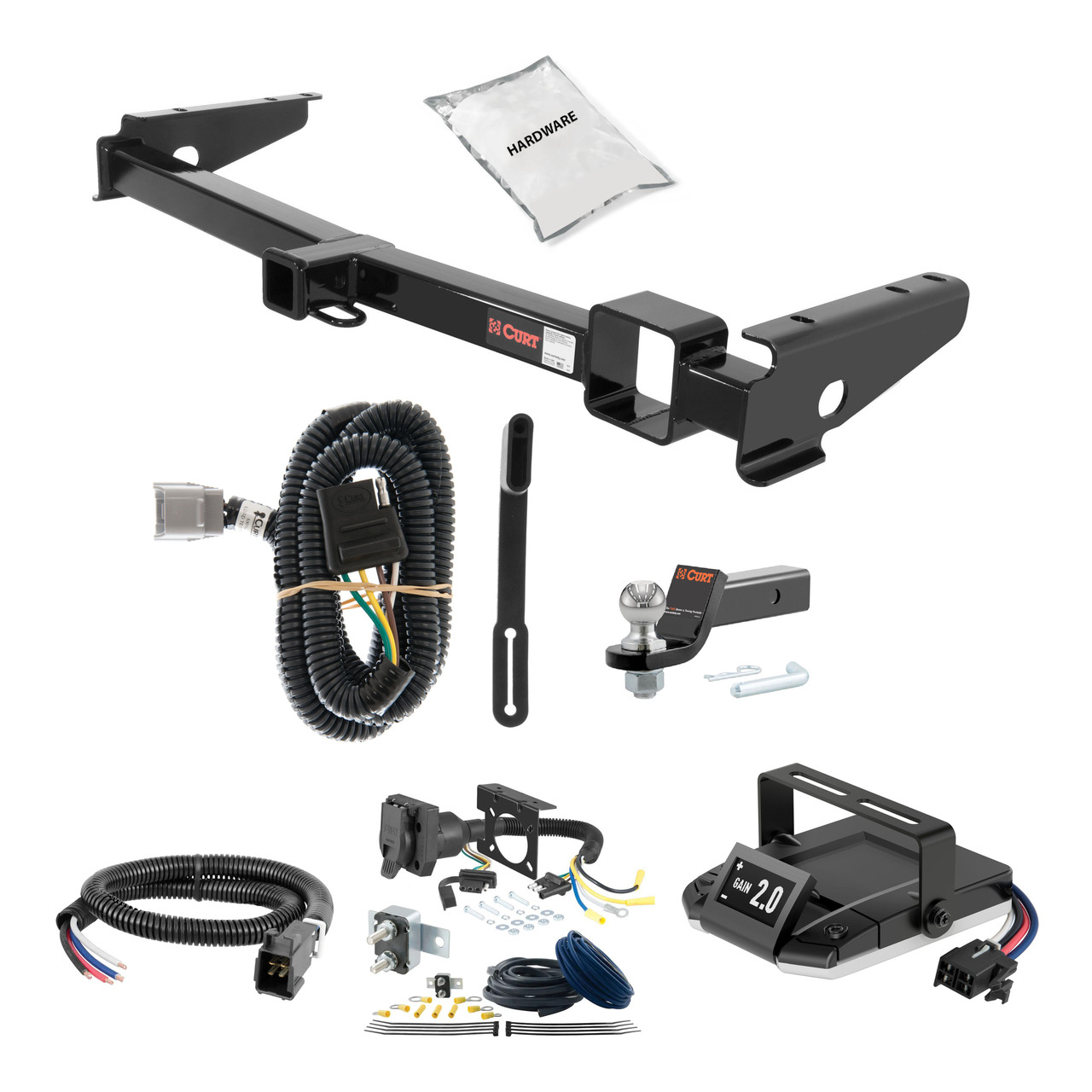 96-97 Lexus LX450 2 CURT Trailer Hitch + Assure Proportional Brake Controller Kit HBCW1682 thumbnail 0
