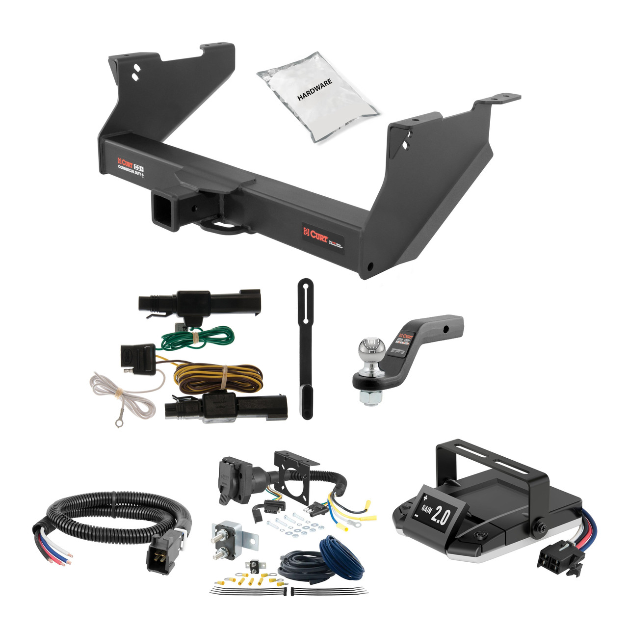 03-10 Dodge Ram 2500 With or without factory receiver 2 CURT Trailer Hitch + Assure Proportional Brake Controller Kit HBCW732 thumbnail 0