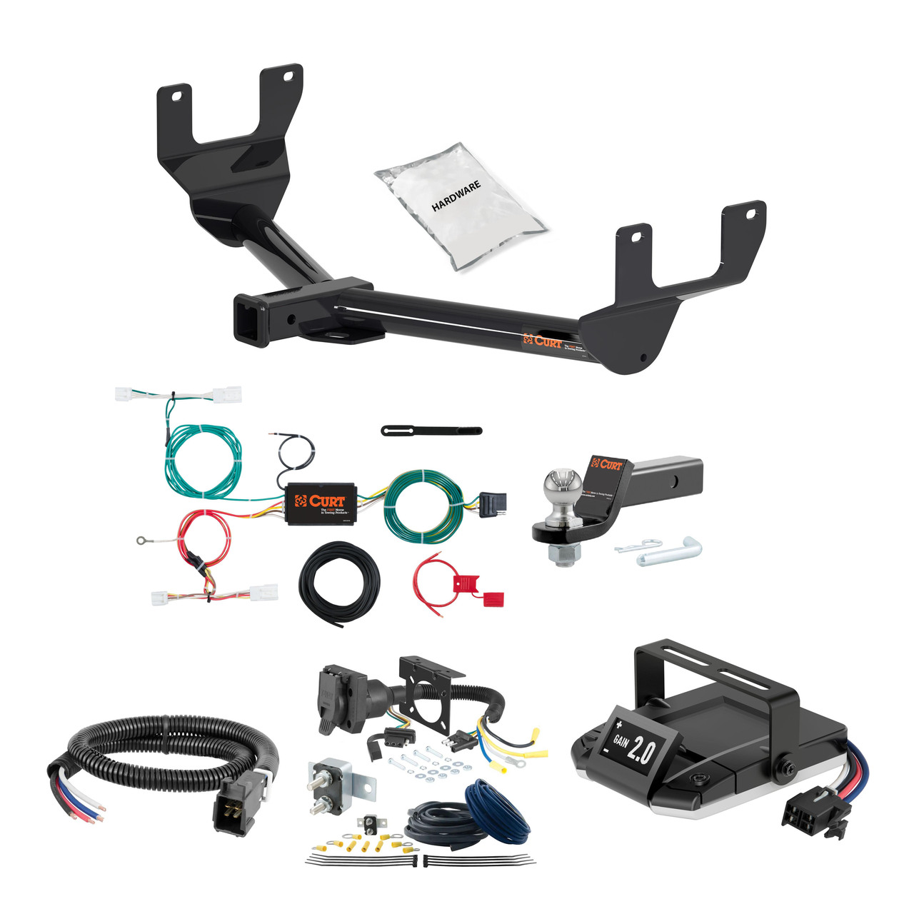 17-17 Lexus NX200t 1.25 CURT Trailer Hitch + Assure Proportional Brake Controller Kit HBCW1686 thumbnail 0
