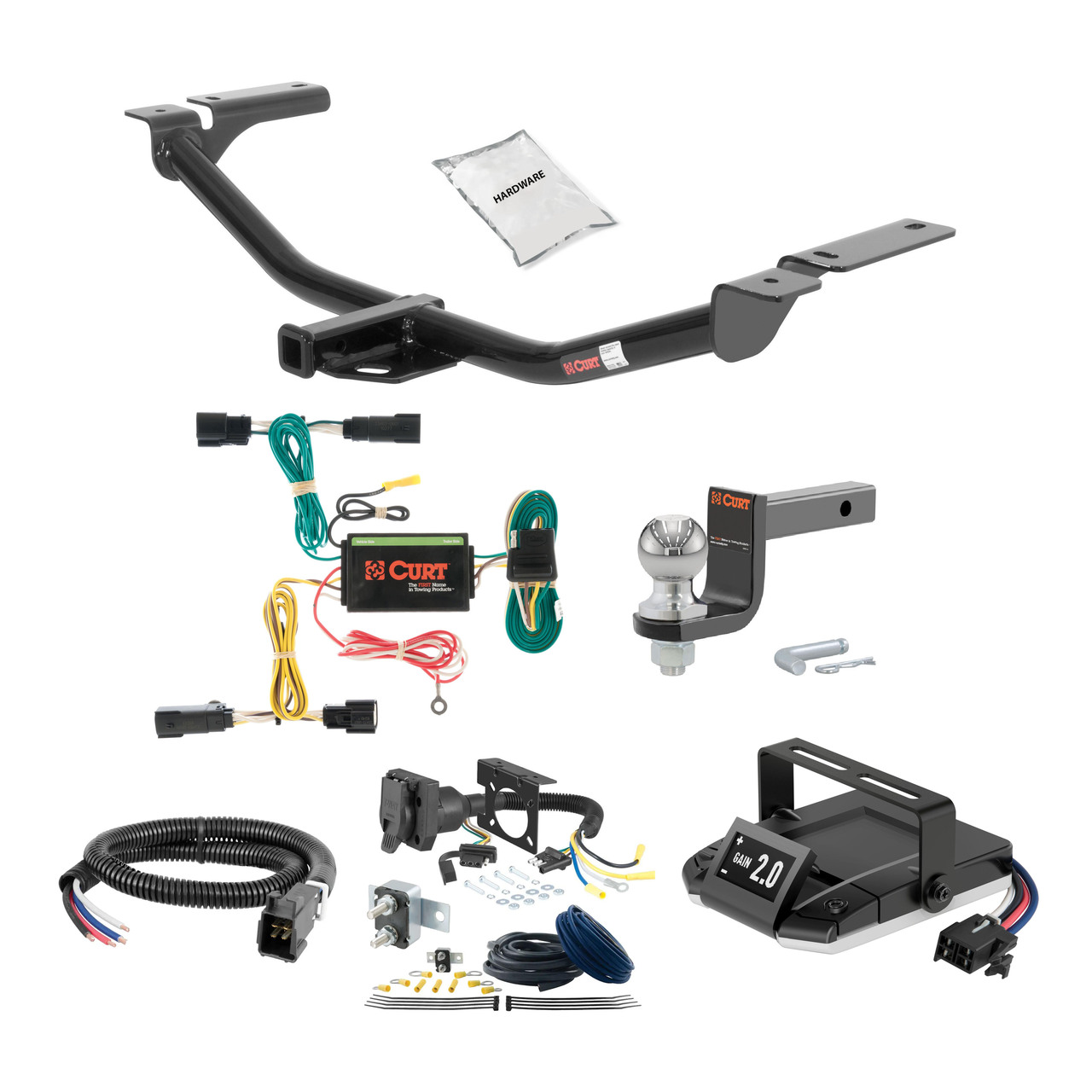 16-18 Lincoln MKX 2 CURT Trailer Hitch + Assure Proportional Brake Controller Kit HBCW1741 thumbnail 0