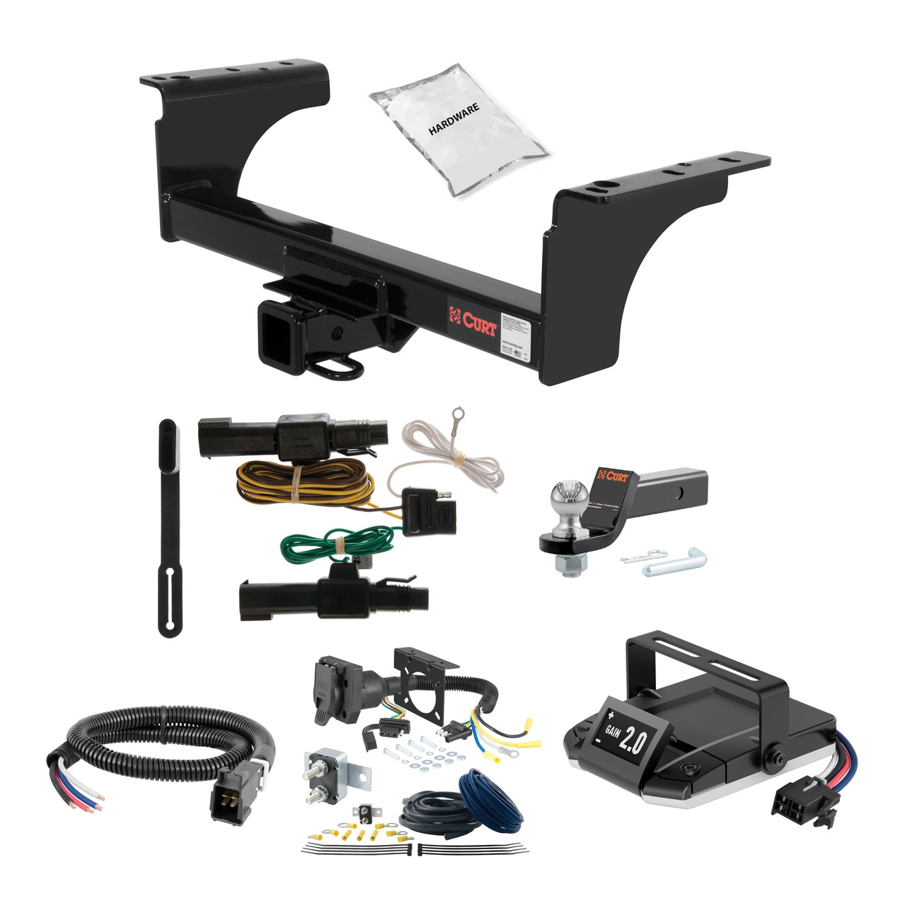 94-98 Dodge Ram 3500  With factory bumper 2 CURT Trailer Hitch + Assure Proportional Brake Controller Kit HBCW750 thumbnail 0