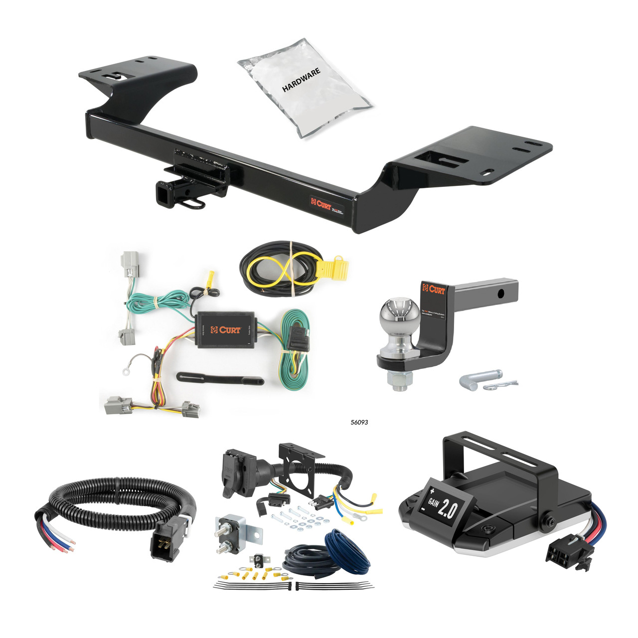 15-19 Lincoln MKC 2 CURT Trailer Hitch + Assure Proportional Brake Controller Kit HBCW1736 thumbnail 0