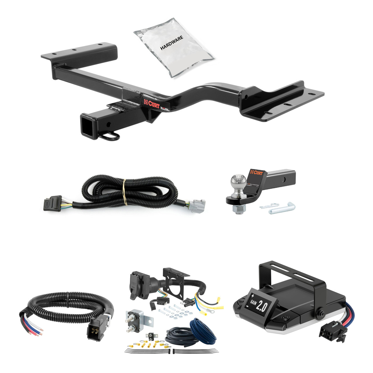 16-22 Lexus RX450h Excluding F Sport 2 CURT Trailer Hitch + Assure Proportional Brake Controller Kit HBCW1709 thumbnail 0