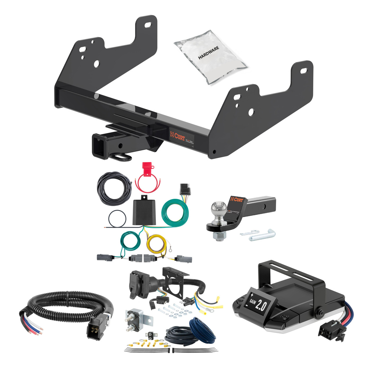 80-83 Ford F-100 With 10" drop bumper, old body 2 CURT Trailer Hitch + Assure Proportional Brake Controller Kit HBCW849 thumbnail 0