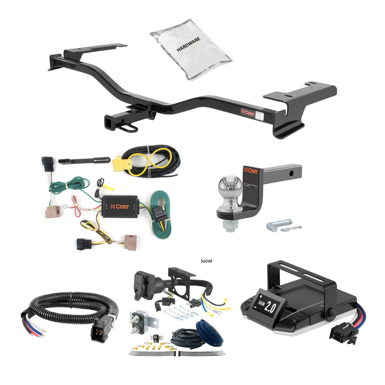 17-19 Ford Fusion Sport 1.25 CURT Trailer Hitch + Assure Proportional Brake Controller Kit HBCW951 thumbnail 0